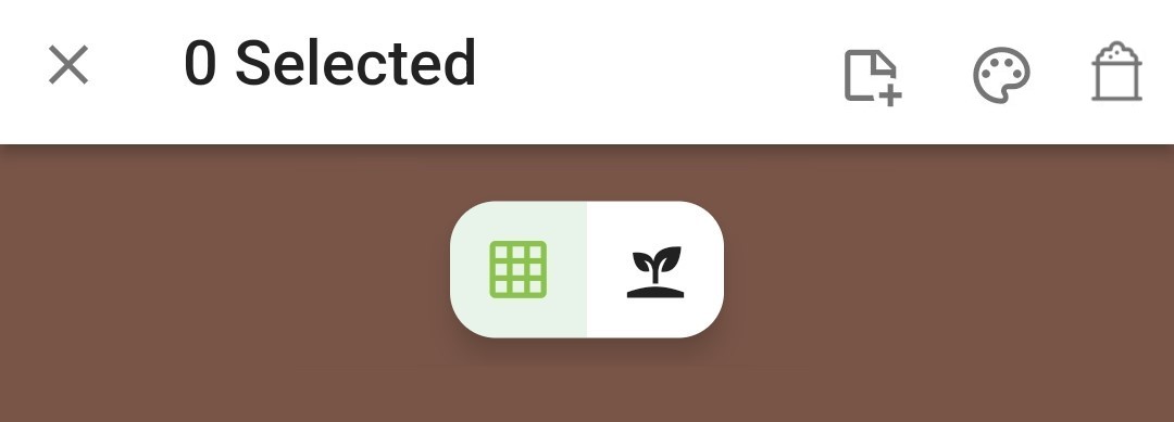 Screenshot of the grid and plant multi-select icons