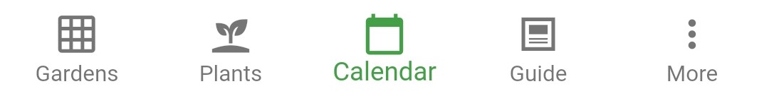 Screenshot of Planter menu with Calendar selected